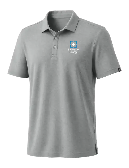 TravisMathew Medium Grey Heather Coto Performance Polo w/InCharge Logo