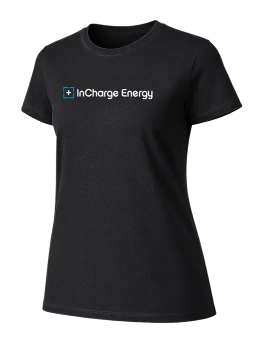 Womens Ring Spun Jet Black 4.5 oz T-Shirt w/InCharge Logo