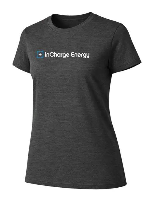 Womens Ring Spun Dark Heather Grey 4.5 oz T-Shirt w/InCharge Logo