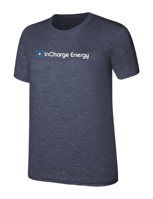 Womens Ring Spun Heather Navy 4.5 oz T-Shirt w/InCharge Logo
