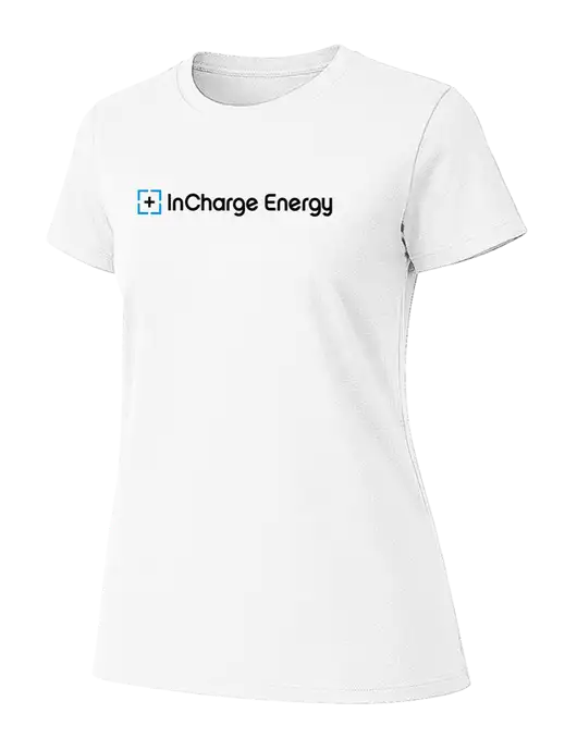 Womens Ring Spun White 4.5 oz T-Shirt w/InCharge Logo