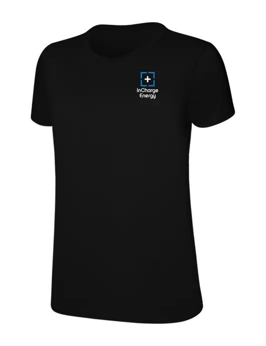 Womens Ring Spun Jet Black 4.5 oz T-Shirt w/InCharge Logo