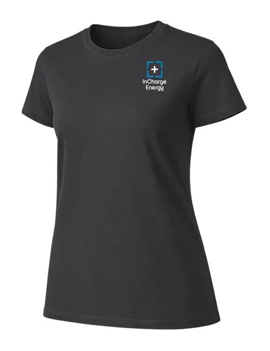 Womens Ring Spun Charcoal 4.5 oz T-Shirt w/InCharge Logo