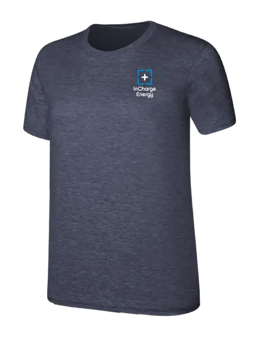 Womens Ring Spun Heather Navy 4.5 oz T-Shirt w/InCharge Logo