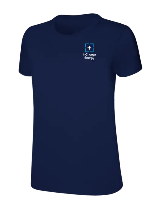 Womens Ring Spun Navy 4.5 oz T-Shirt w/InCharge Logo