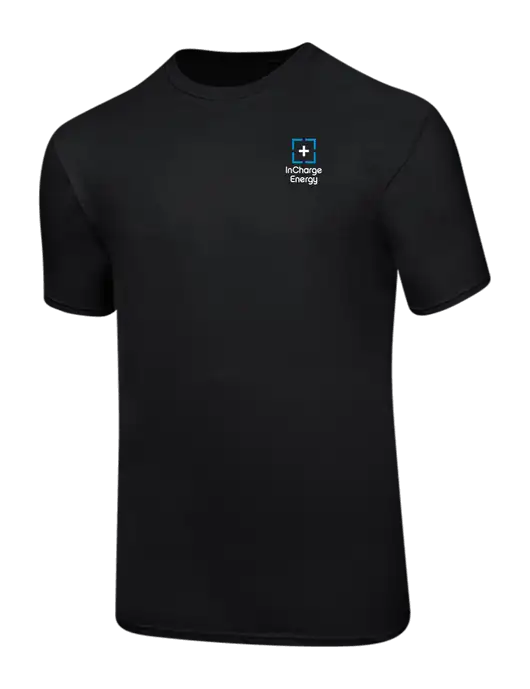 Ring Spun Jet Black 4.5 oz T-Shirt w/InCharge Logo