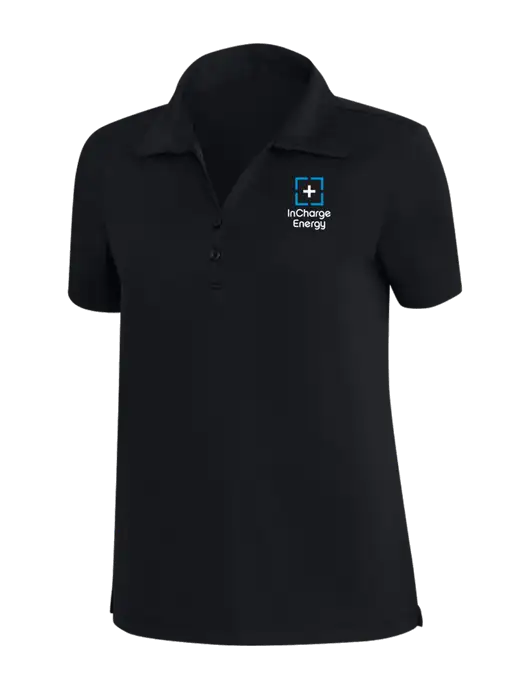 TravisMathew Black Womens Coto Performance Polo w/InCharge Logo