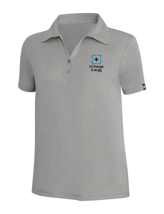 TravisMathew Light Grey Heather Womens Coto Performance Polo w/InCharge Logo