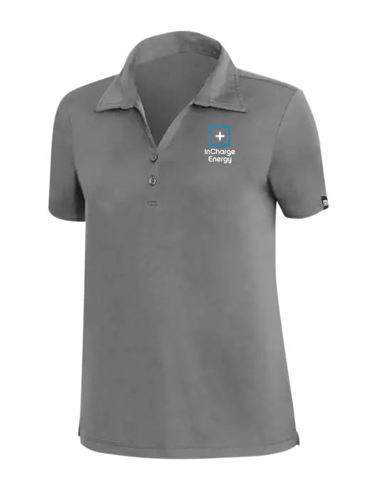 TravisMathew Med Dark Grey Womens Coto Performance Polo w/InCharge Logo