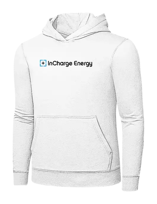 White 7.8 oz Ring Spun Hooded Sweatshirt w/InCharge Logo
