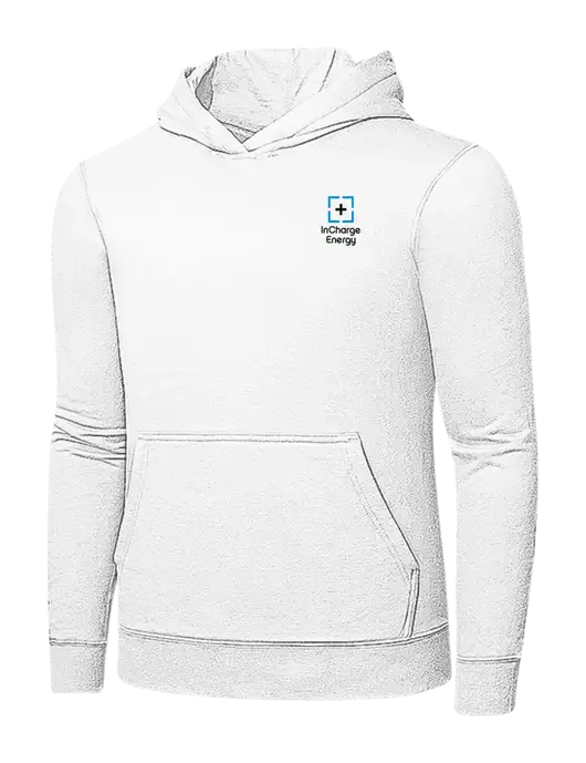 White 7.8 oz Ring Spun Hooded Sweatshirt w/InCharge Logo