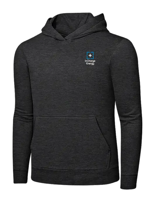 Dark Heather Grey 7.8 oz Ring Spun Hooded Sweatshirt w/InCharge Logo