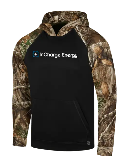 Russell Outdoors Black/Realtree Edge Camo Colorbock Performance Hoodie w/InCharge Logo