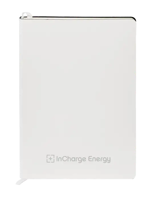Fabrizio White Soft Cover 5.75 x 8.125 Journal w/InCharge Logo