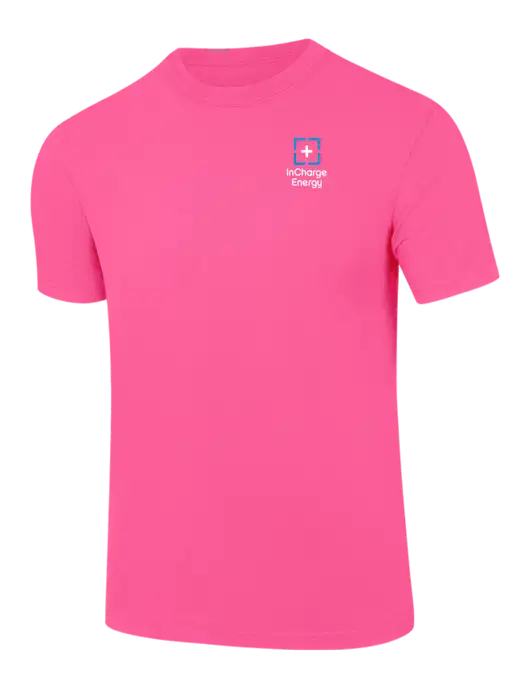 Comfort Colors 6.1 oz Neon Pink Heavyweight Ring Spun T-Shirt w/InCharge Logo