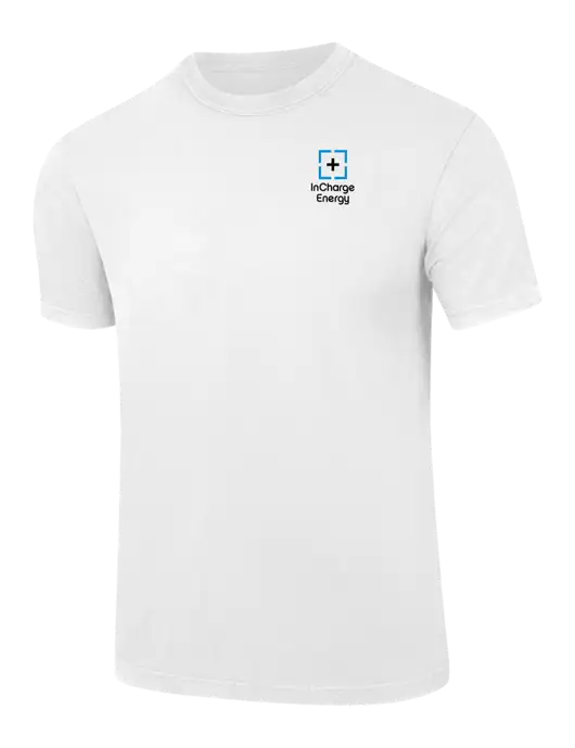Comfort Colors 6.1 oz White Heavyweight Ring Spun T-Shirt w/InCharge Logo