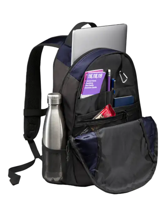 Ridge Deep Navy/Dark Charcoal Laptop Backpack w/InCharge Logo