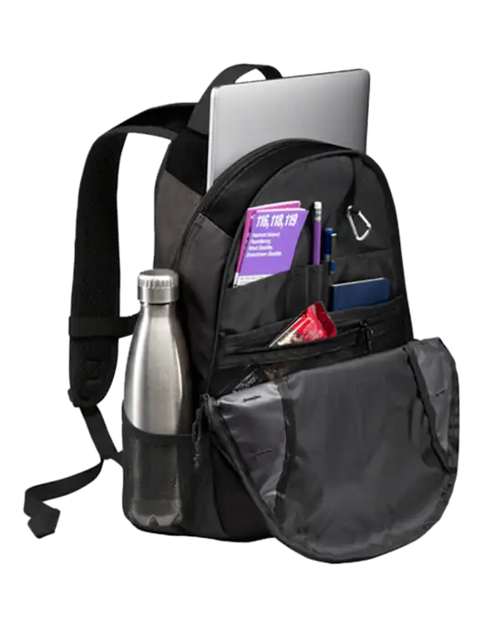 Ridge Black/Dark Charcoal Laptop Backpack w/InCharge Logo