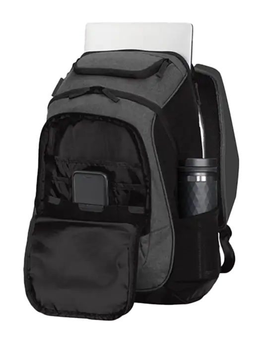 Executive Graphite Heather/Black Laptop Backpack w/InCharge Logo